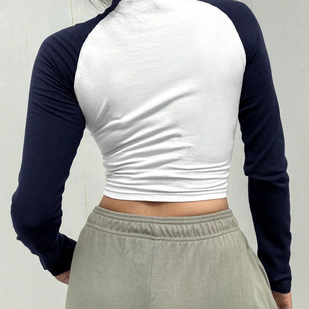 Y2K Colorblock Crop Top