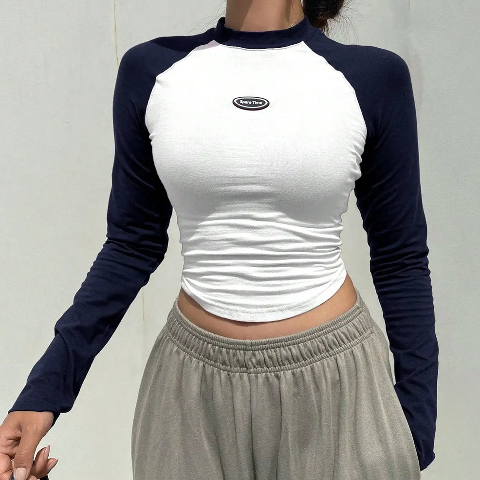 Y2K Colorblock Crop Top